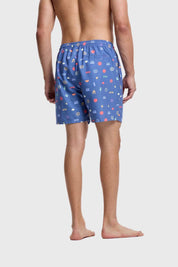 Short De Baño Hombre Print Azul