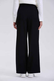 Pantalón Mujer Sastrero Aplicación 3 Botones Negro