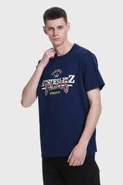 Polera Hombre Print Azul