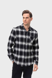 Camisa Hombre Cuadros Negro