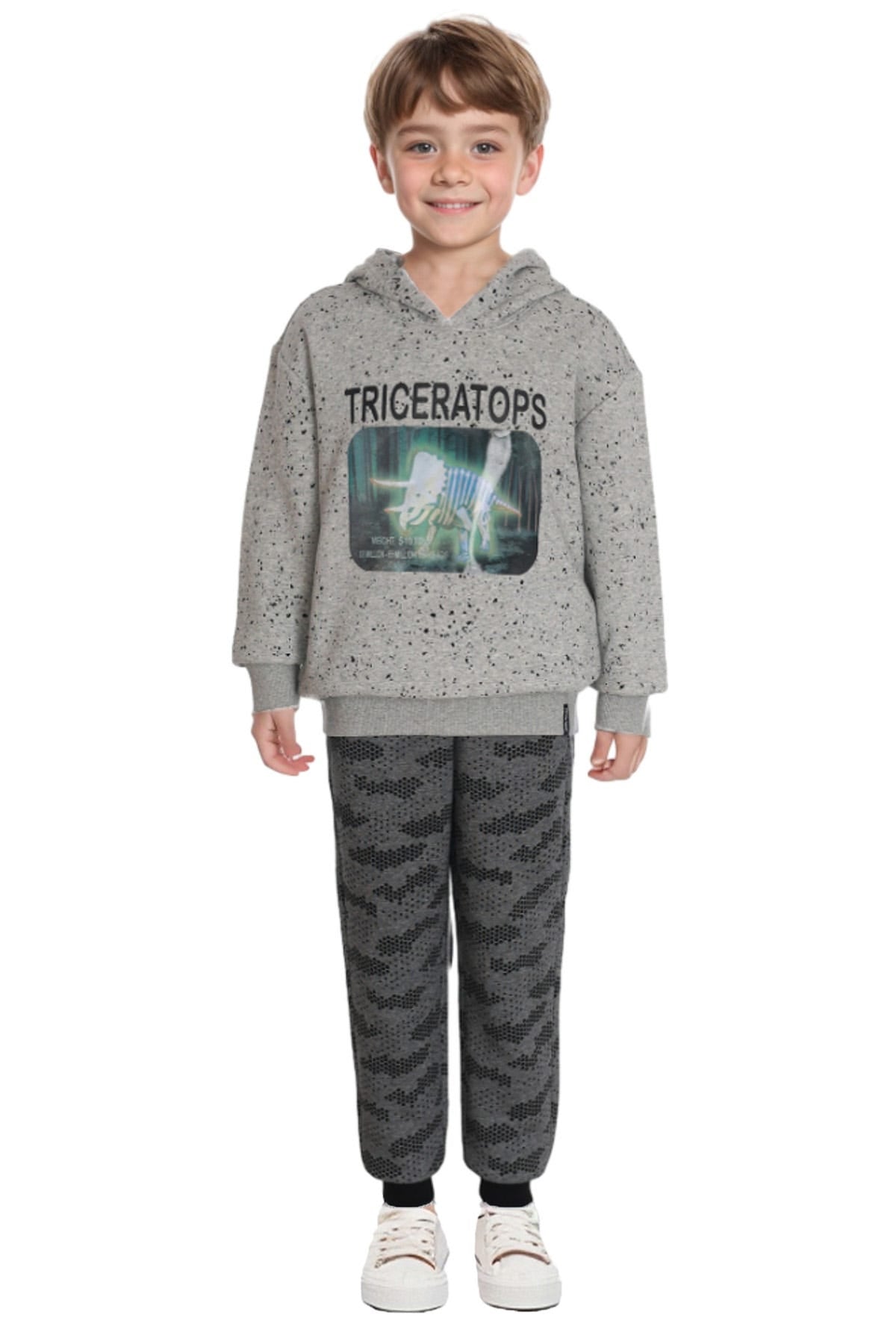 Polerón Niño Print Holograma Gris