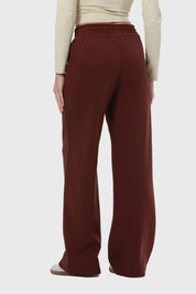 Pantalón Buzo Mujer Wide Leg Básico Chocolate