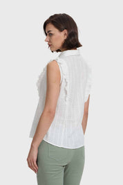 Blusa Mujer Abotonada Crudo