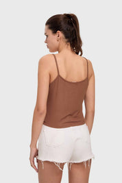 Polera Mujer Pabilo Crop Café