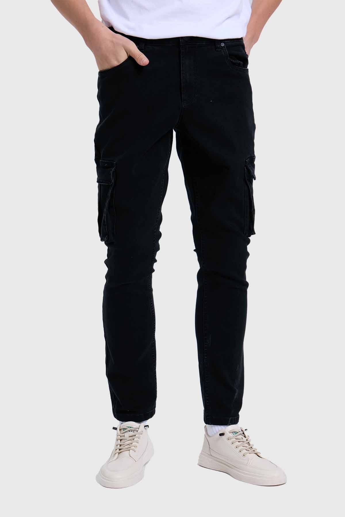 Jeans Hombre Cargo Negro