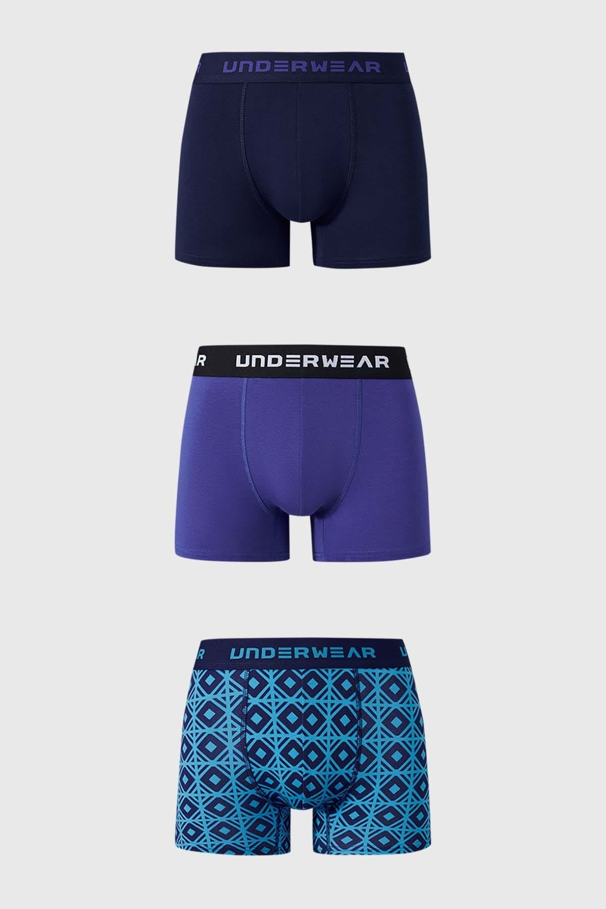 Boxer Hombre Tripack Azul
