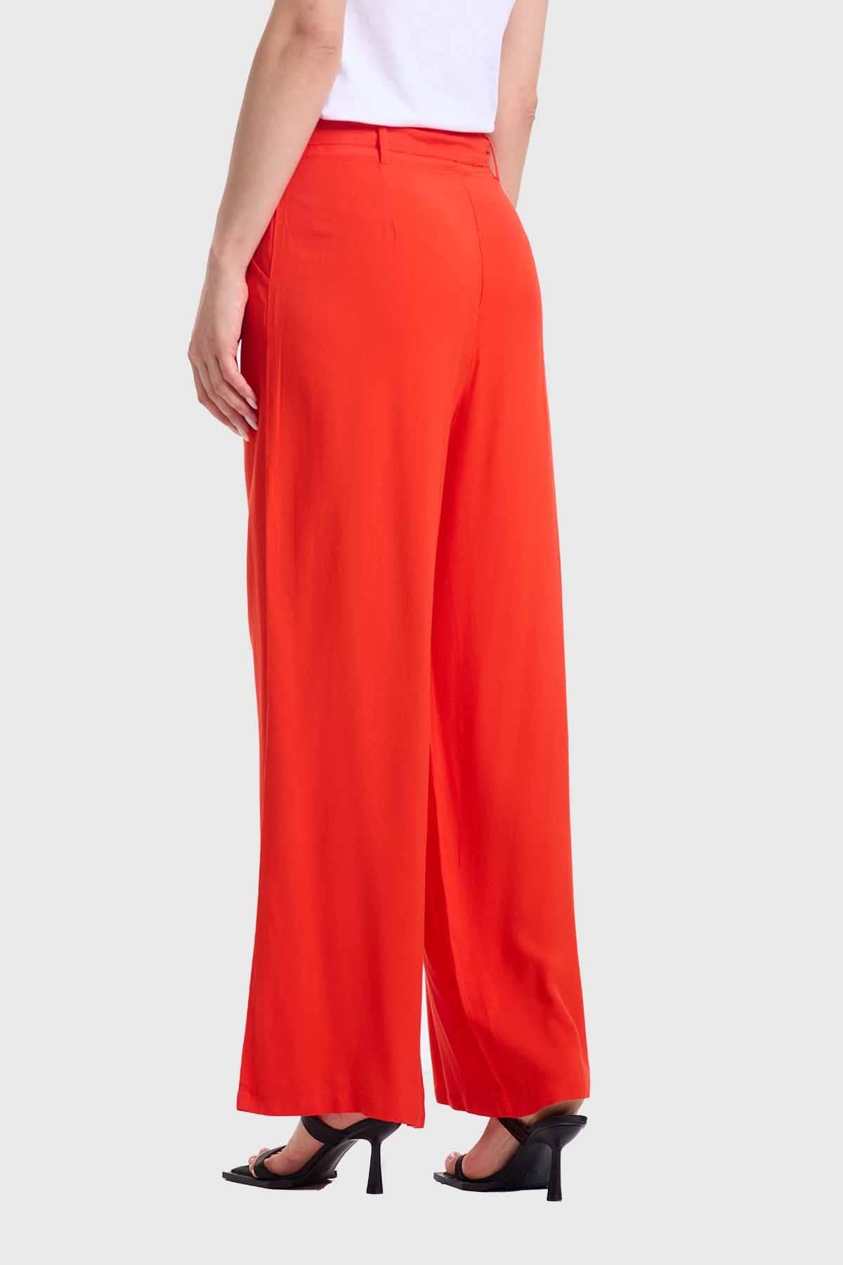 Pantalón Mujer Palazzo Pretina Naranjo
