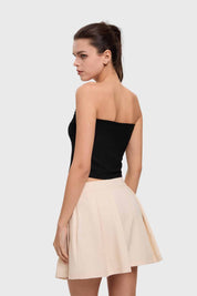 Polera Mujer Textura Strapless Negro