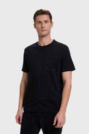 Polera Hombre Básica Con Bolsillo Negro
