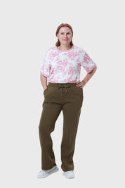 Pantalón Buzo Mujer Detalle Strass Bolsillo Verde