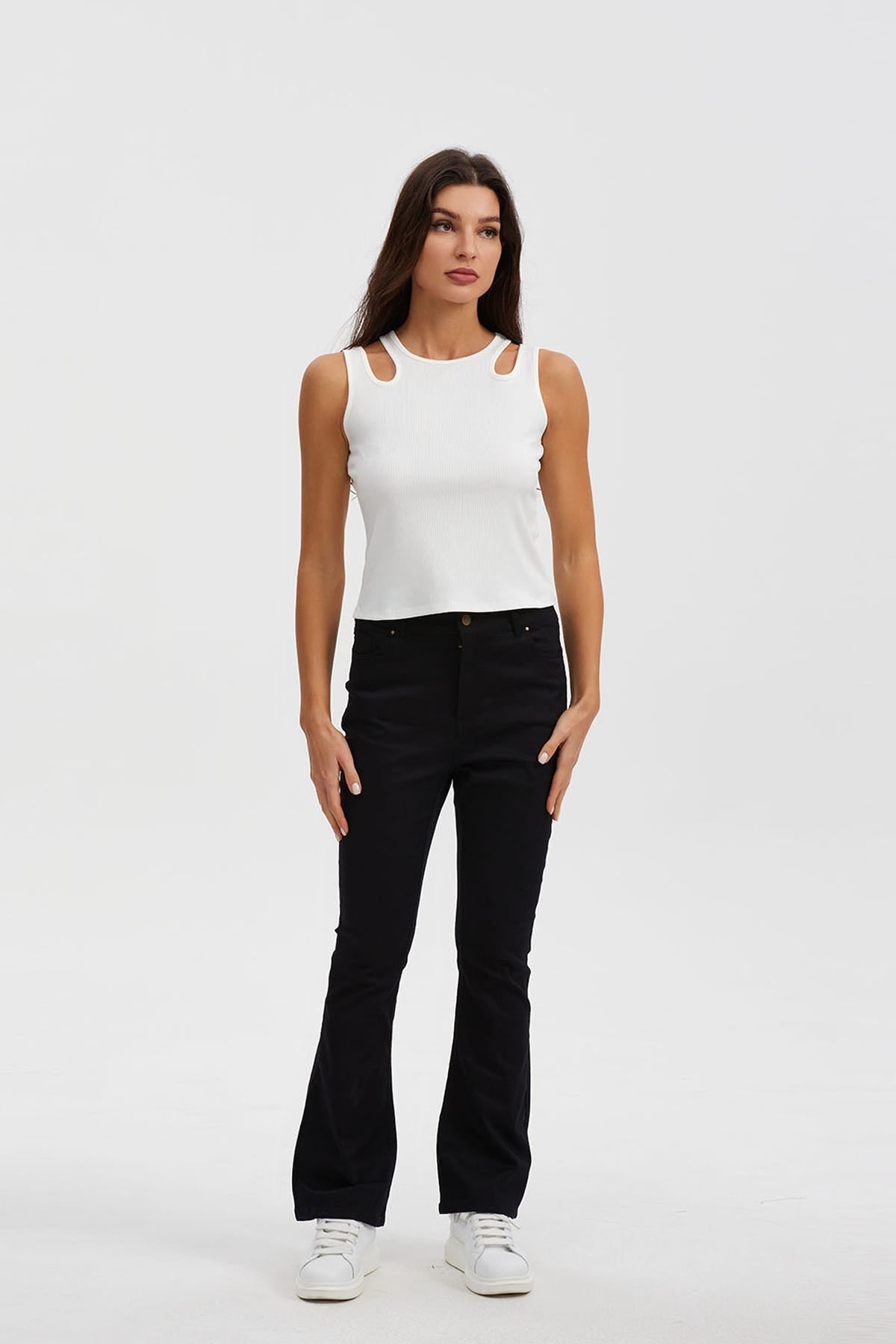 Pantalón Mujer Wide Leg Negro