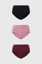 Calzón Mujer Tripack Bikini Algodón Negro