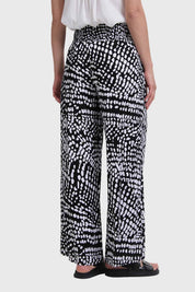 Pantalón Mujer Palazzo Pretina Panal Negro
