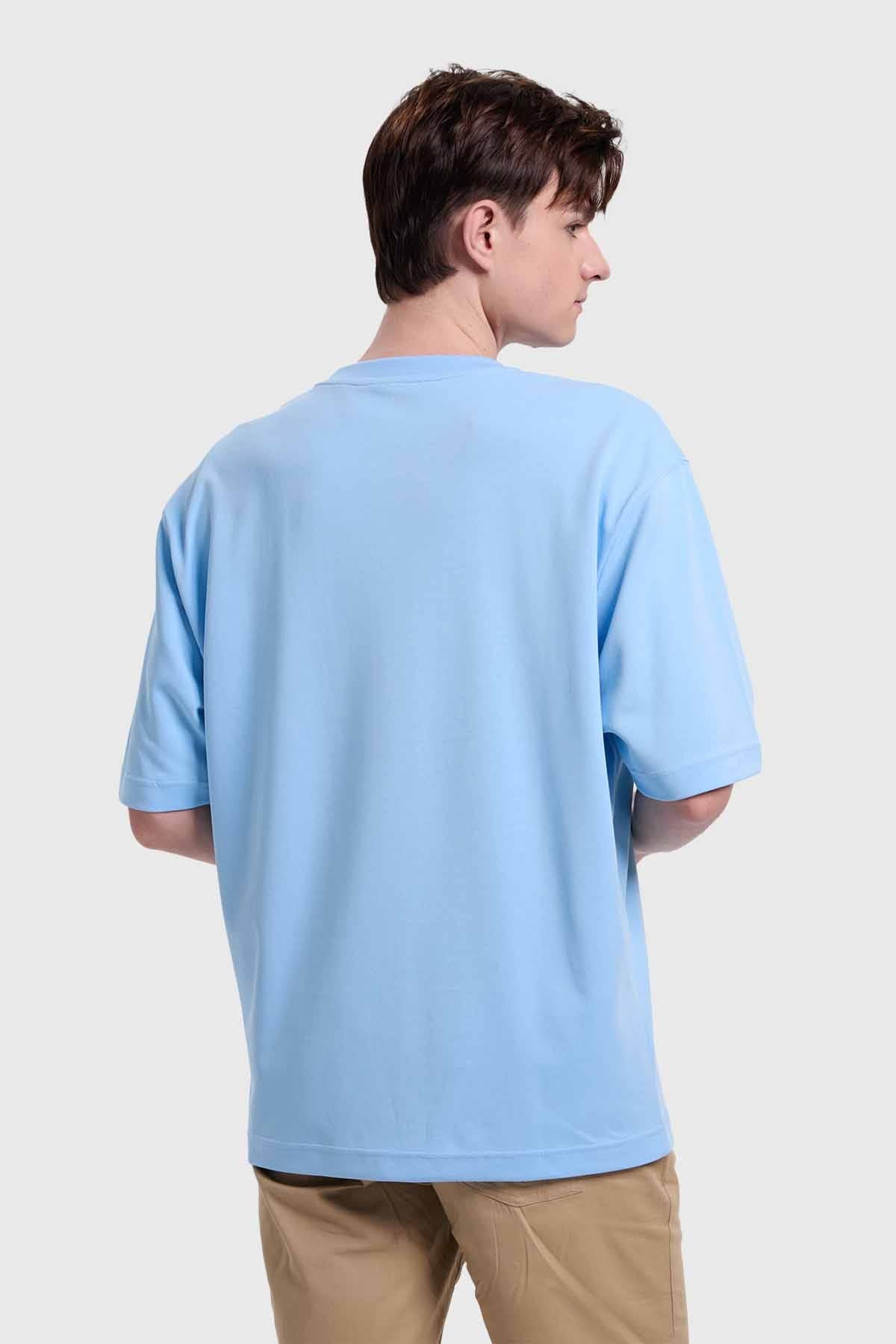 Polera Hombre Loose Fit Celeste