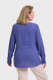 Blusa Mujer Crep Estampada Azul