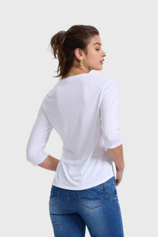 Polera Mujer Aplicación Blanco