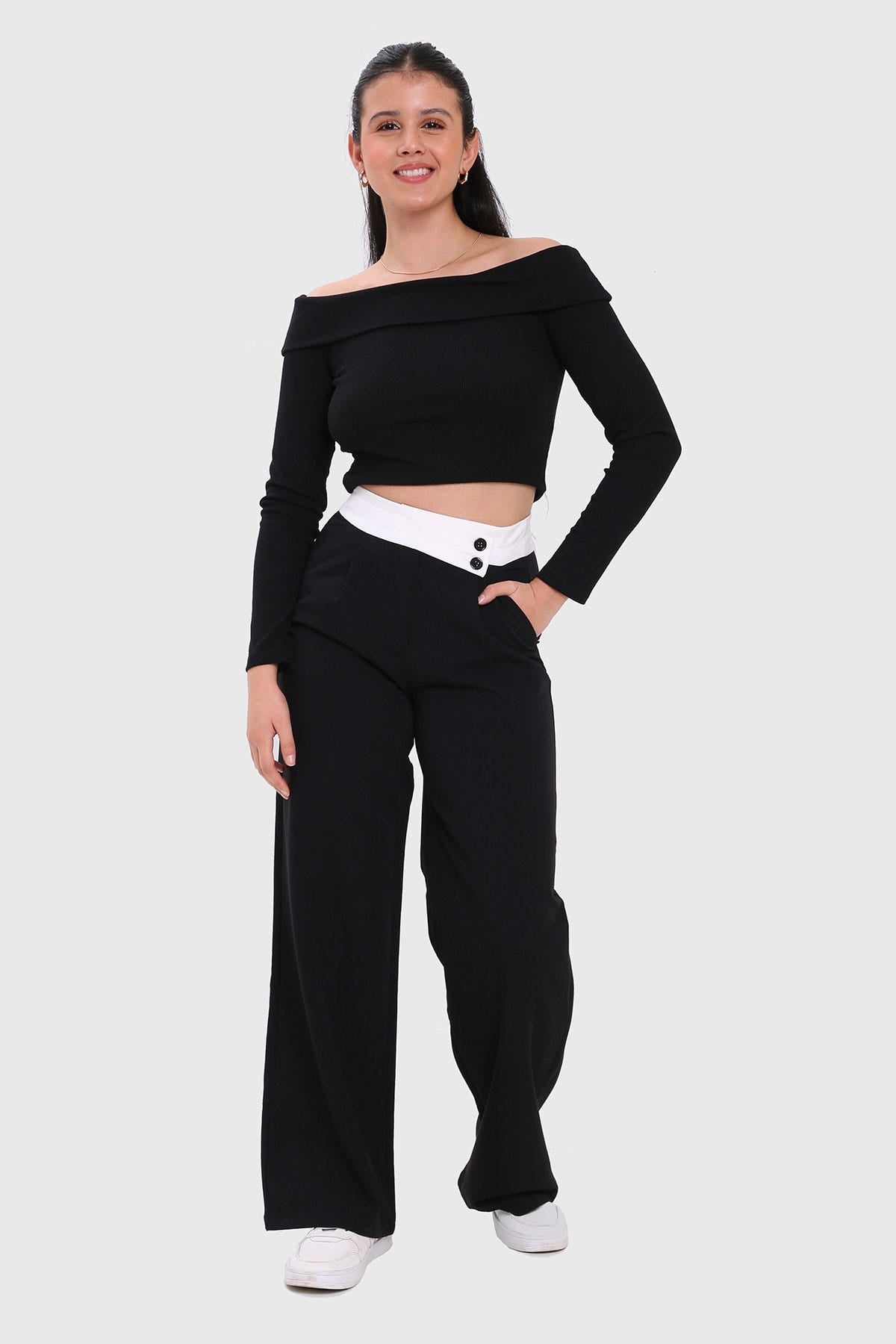 Pantalón Mujer Sastrero Pretina Negro