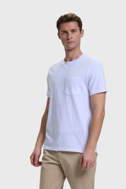 Polera Hombre Básica Con Bolsillo Blanco