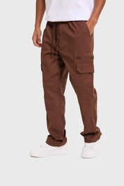 Pantalón Hombre Cargo Pretina Chocolate