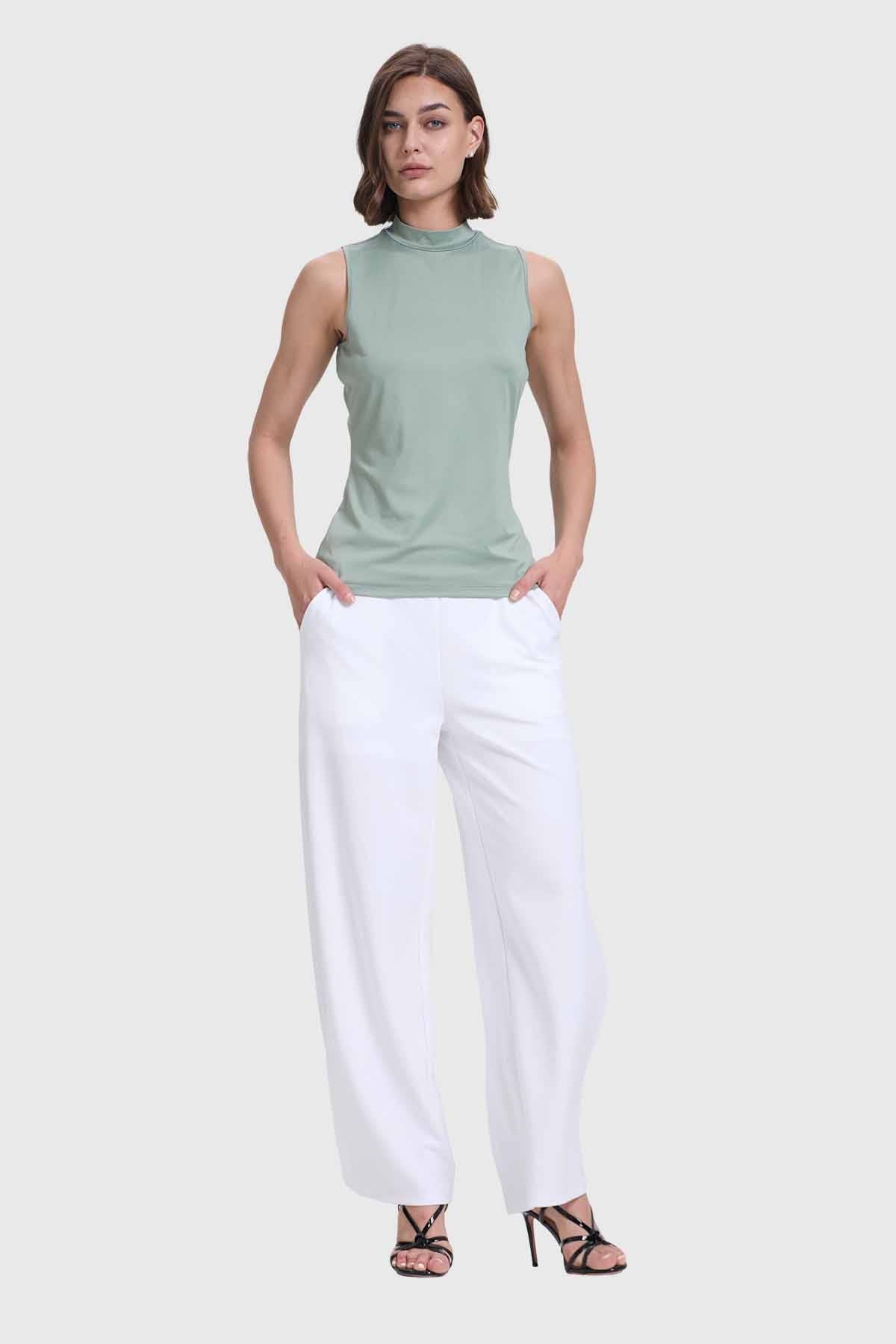 Polera Mujer Elasticada Verde