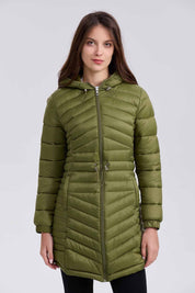 Parka Mujer Larga Básica Verde