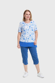 Polera Mujer Con Faldón Azul