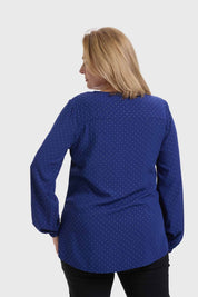 Blusa Mujer Abotonada Azul