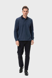 Polera Hombre Franja Azul