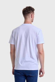 Polera Hombre Cuello V Básica Blanco