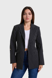 Blazer Mujer Raya Diplomática Negro
