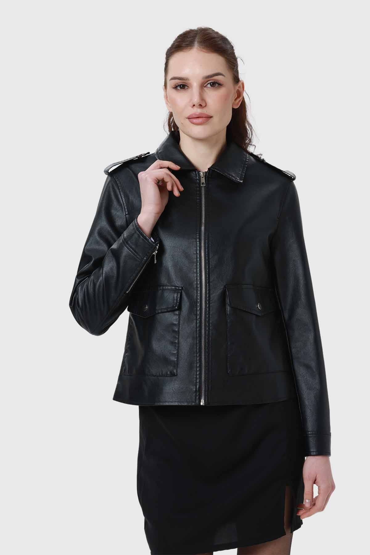 CHAQUETA MUJER PU NEGRO I