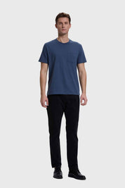 Polera Hombre Básica Con Bolsillo Azul