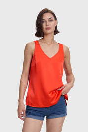 Blusa Mujer Satinada Coral
