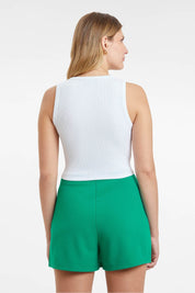 Polera Mujer Top Bordado Blanco