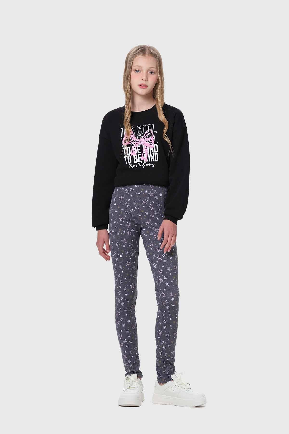 Calza Niña Bipack Print Negro