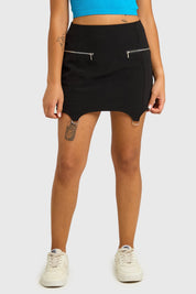 Falda Mujer Hebillas Negro