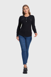 Polera Mujer Rib Aplicación Negro