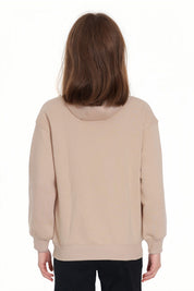 Polerón Niña Hoodie Oversize Beige