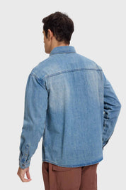 Camisa Hombre Sobrecamisa Overdyed Azul Retro
