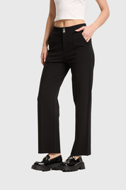 Pantalón Mujer 2 Botones Negro