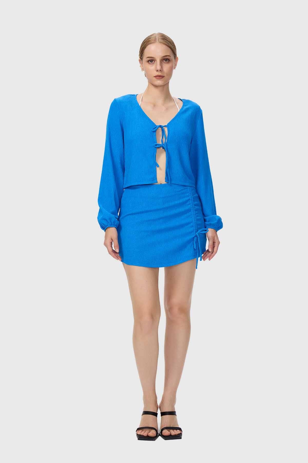 Polera Mujer Malla Azul