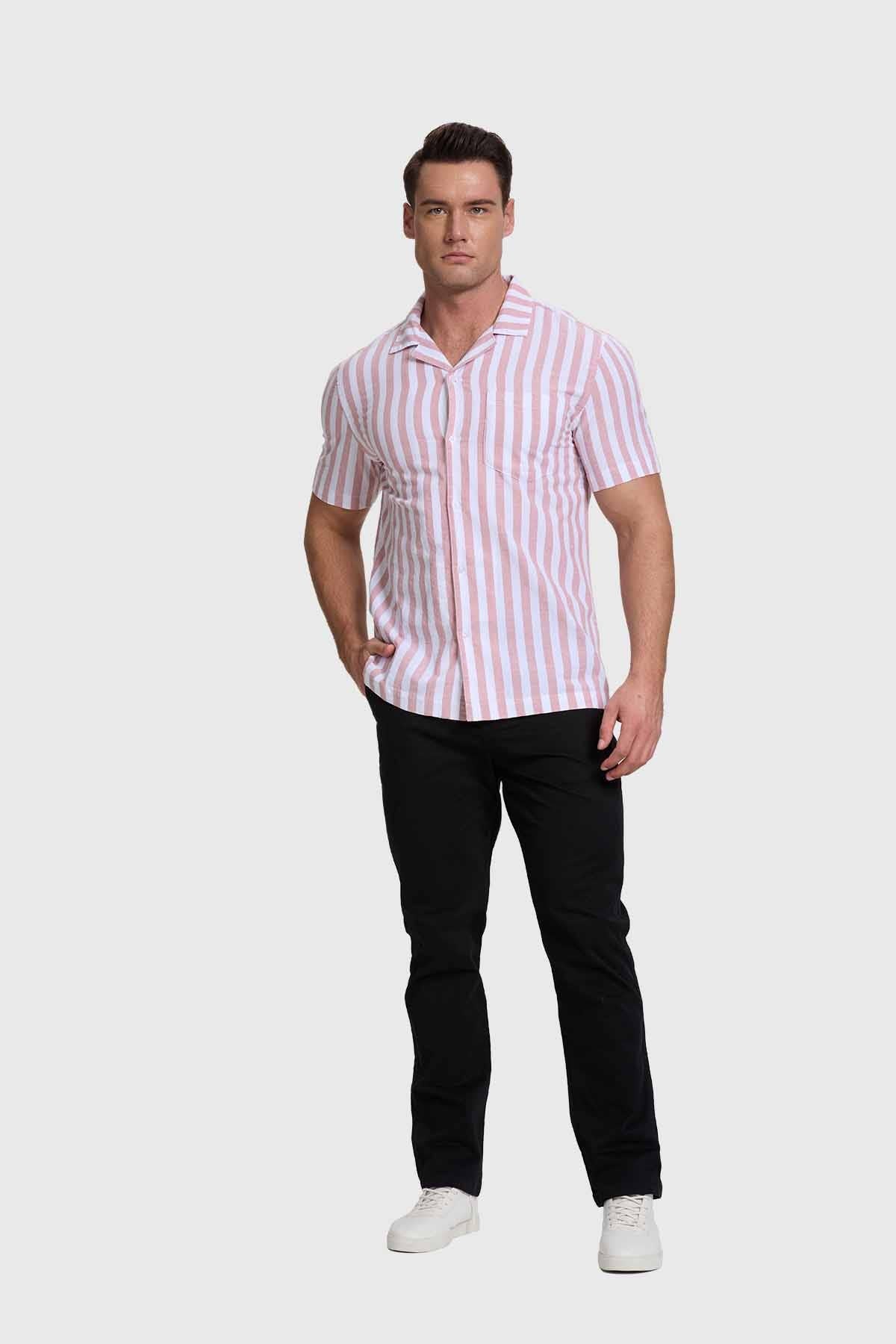 Camisa Hombre Rayas Rojo
