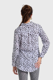 BLUSA MUJER ABOTONADA BLANCO / NEGRO