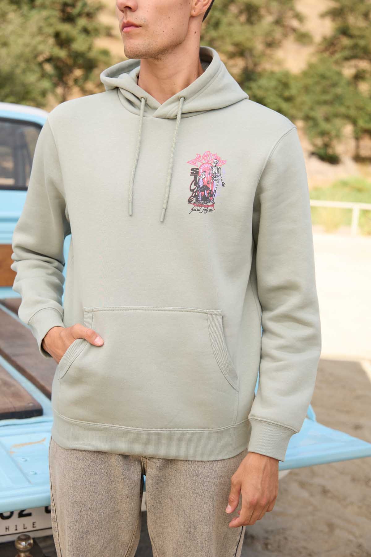 Polerón Hombre Hoodie Print Verde