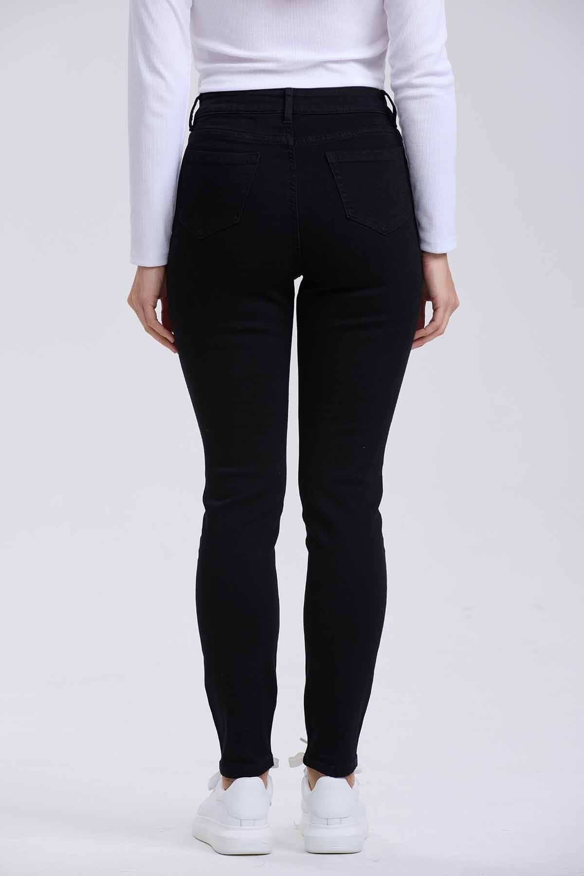 Jeans Mujer Skinny Con Polar Negro