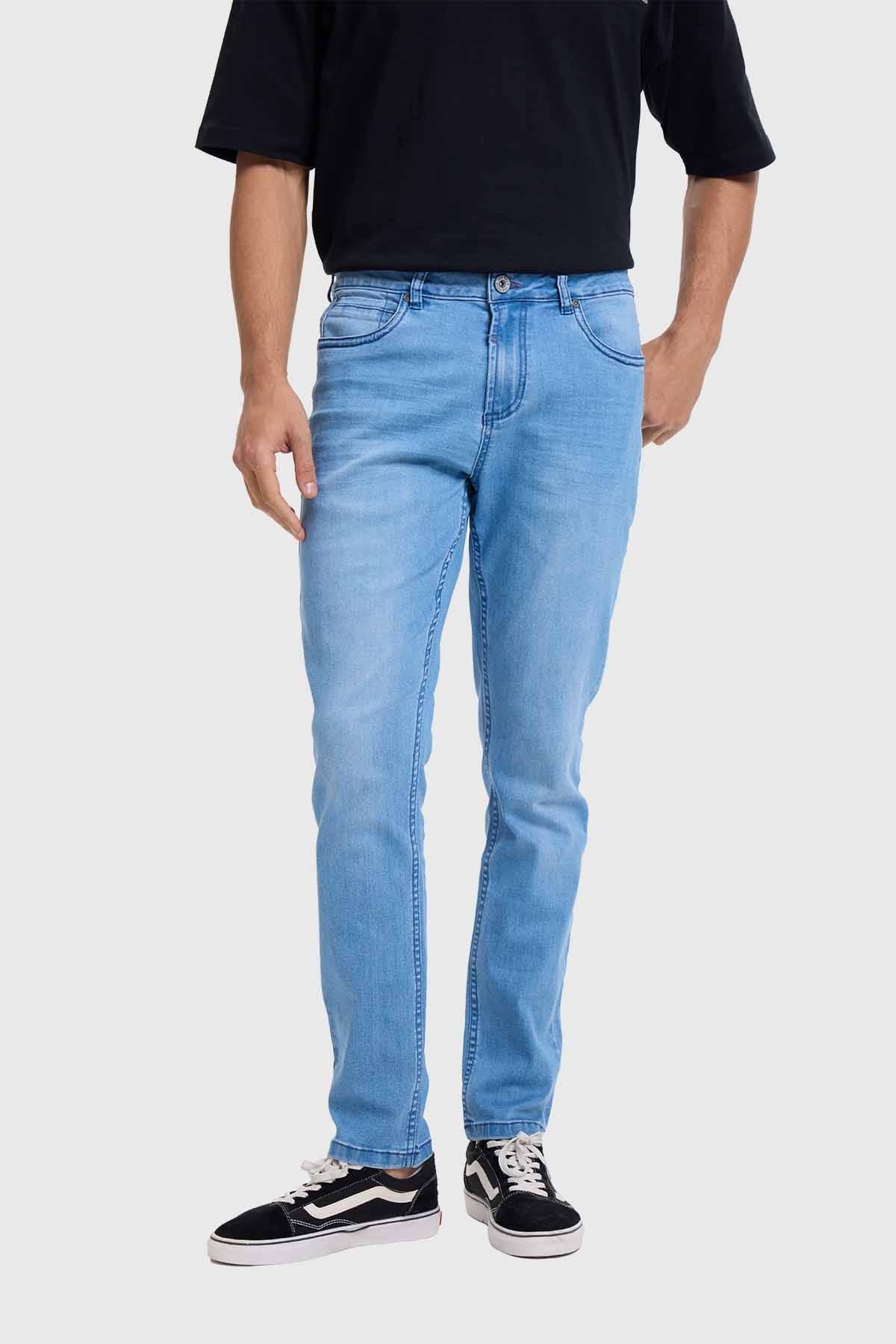 Jeans Hombre Slim Retro Wash Azul