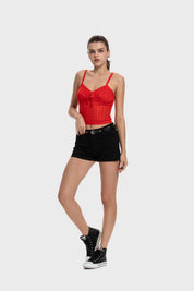 Polera Mujer Con Lazo Rojo