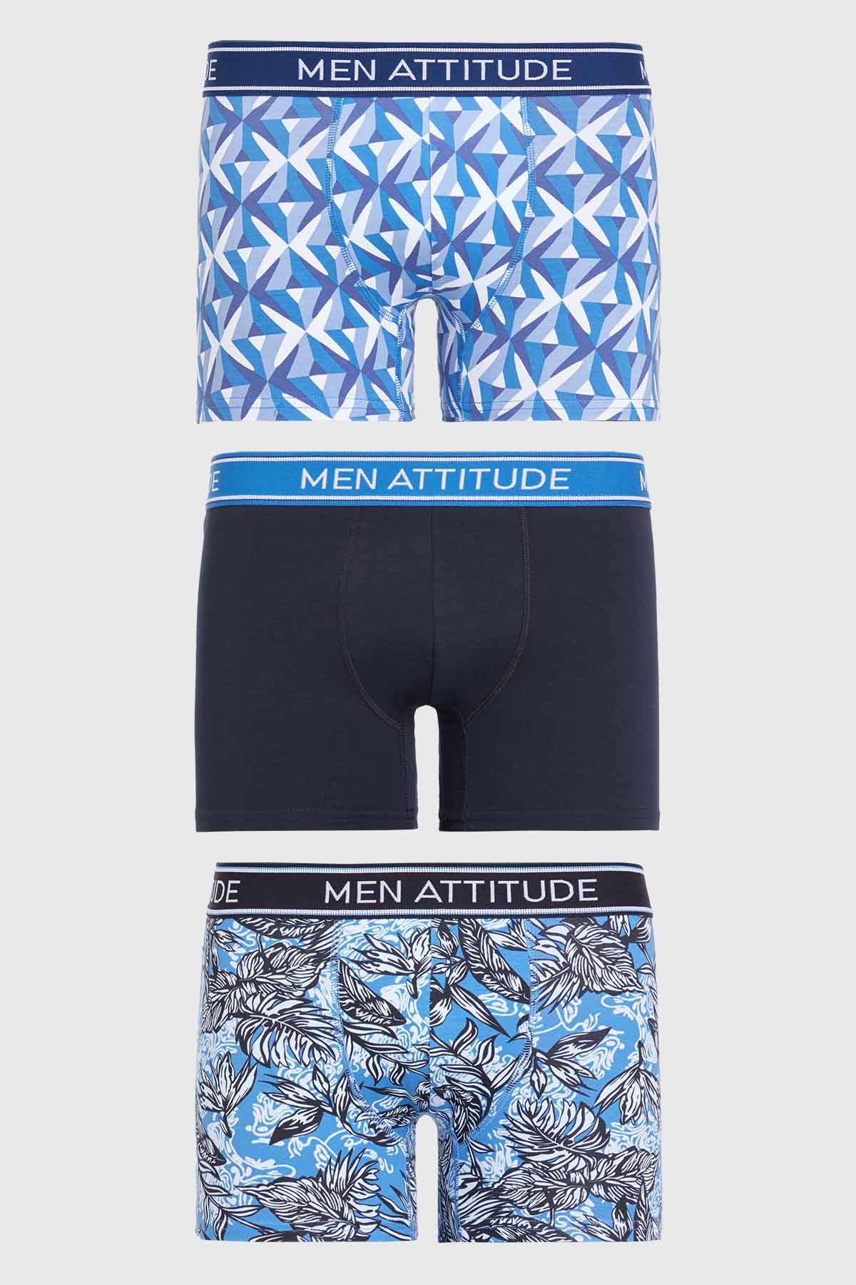 BOXER LISO TRIPACK AZUL