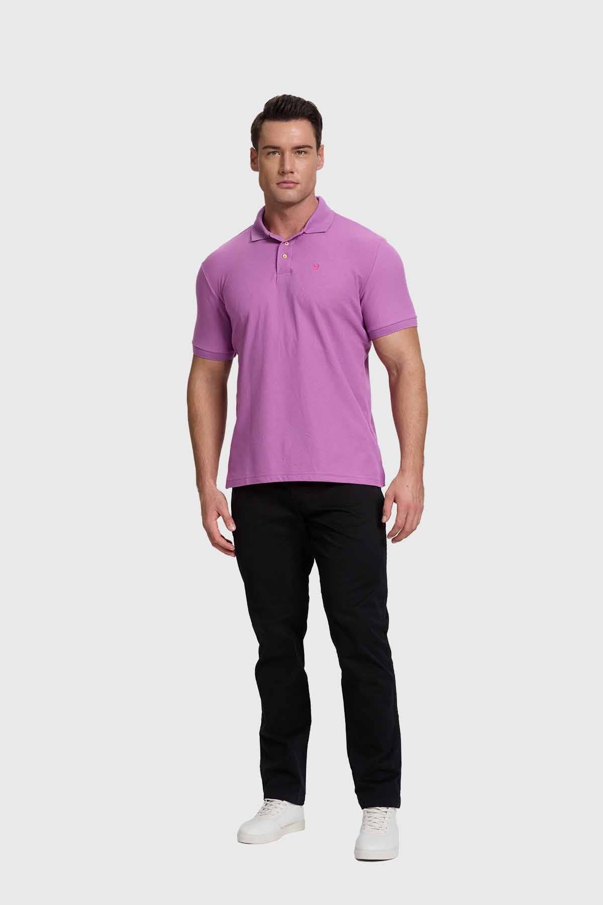 Polera Hombre Piqué Básica Fucsia