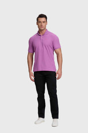 Polera Hombre Piqué Básica Fucsia